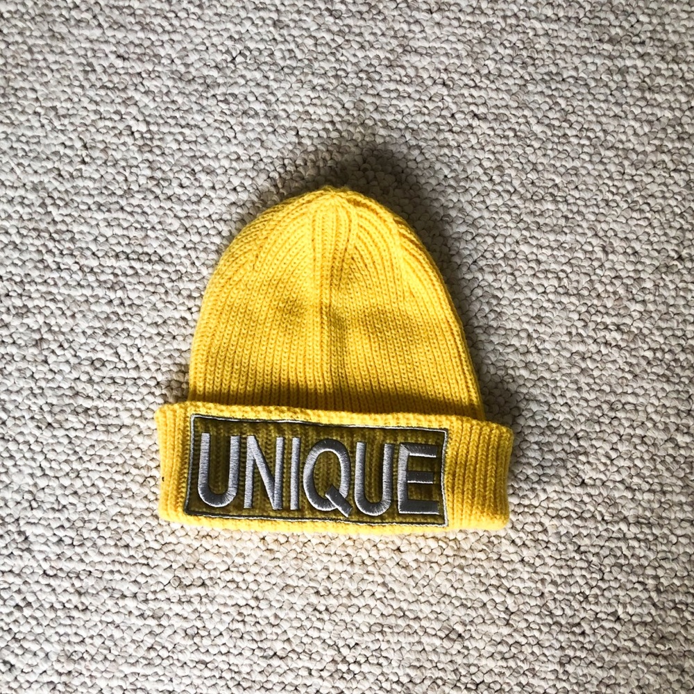 Unique yellow beanie